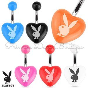 Playboy Bunny Heart Belly Button Rings
